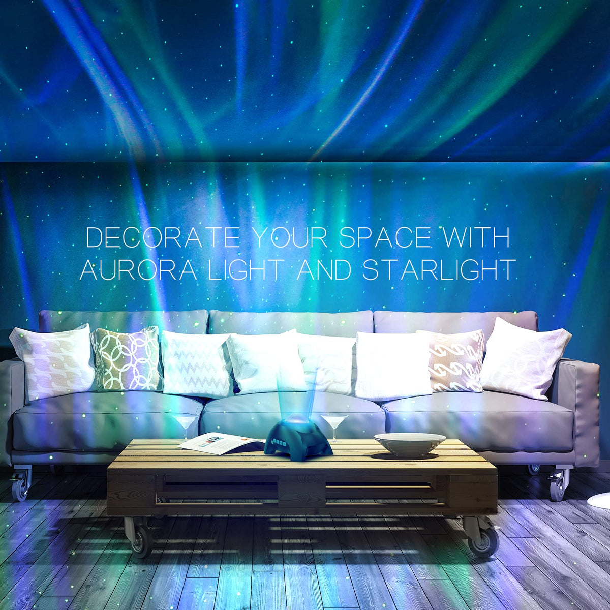 Northern Galaxy Light Aurora Projector with 33 Light Effects, Night Lights LED Star Projector for Bedroom Nebula Lamp, Remote Control, White Noises, Bluetooth Speaker for Parties Black - thewildfolk Northern Galaxy Light Aurora Projector with 33 Light Effects, Night Lights LED Star Projector for Bedroom Nebula Lamp, Remote Control, White Noises, Bluetooth Speaker for Parties Black