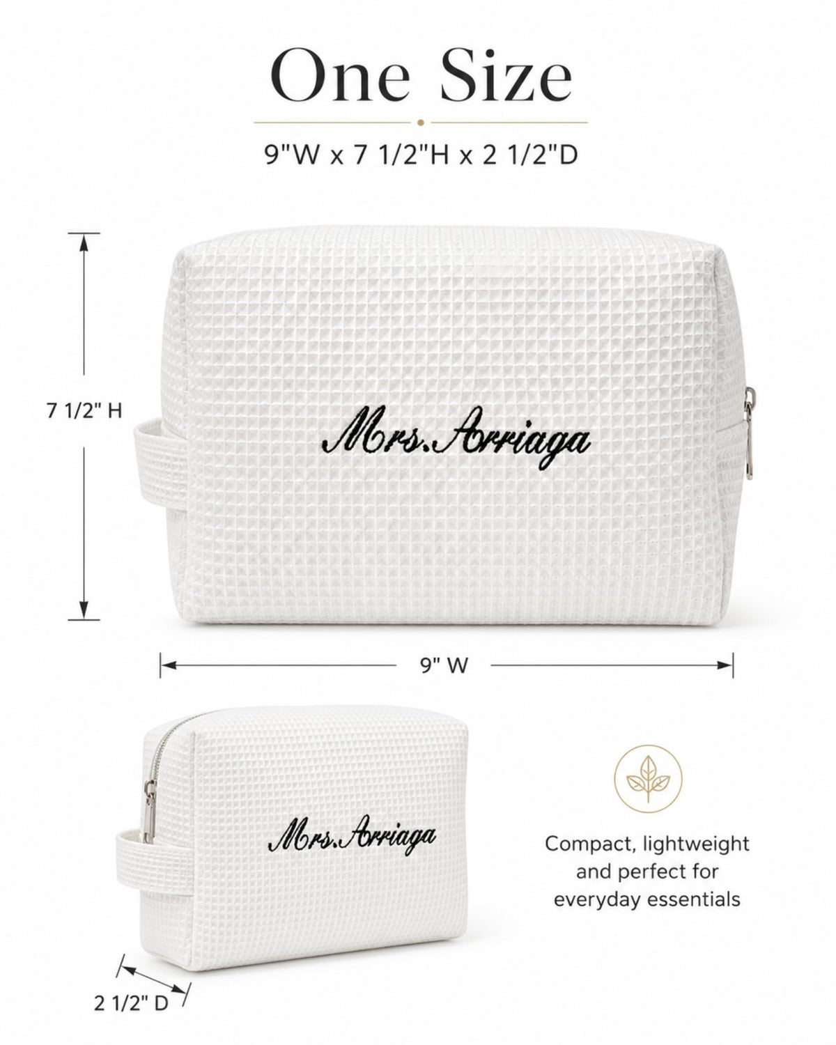 Personalized Embroidered Monogram Makeup Bag for Women (Style 1) - thewildfolk Personalized Embroidered Monogram Makeup Bag for Women (Style 1)