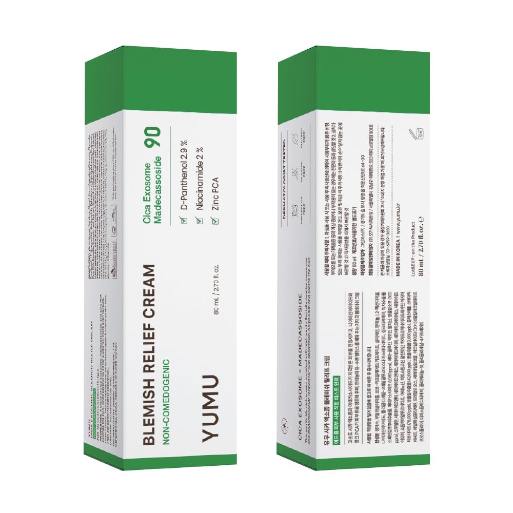 YUMU Cica Exosome Zinc Blemish Relief Cream, Face Moisturizer for Sensitive, Acne-Prone Skin, Lightweight, Breakouts, Barrier Repair, Hydration, Soothing, Oil-Free, Korean Skincare (80 ml/2.70 fl.oz.) - thewildfolk YUMU Cica Exosome Zinc Blemish Relief Cream, Face Moisturizer for Sensitive, Acne-Prone Skin, Lightweight, Breakouts, Barrier Repair, Hydration, Soothing, Oil-Free, Korean Skincare (80 ml/2.70 fl.oz.)