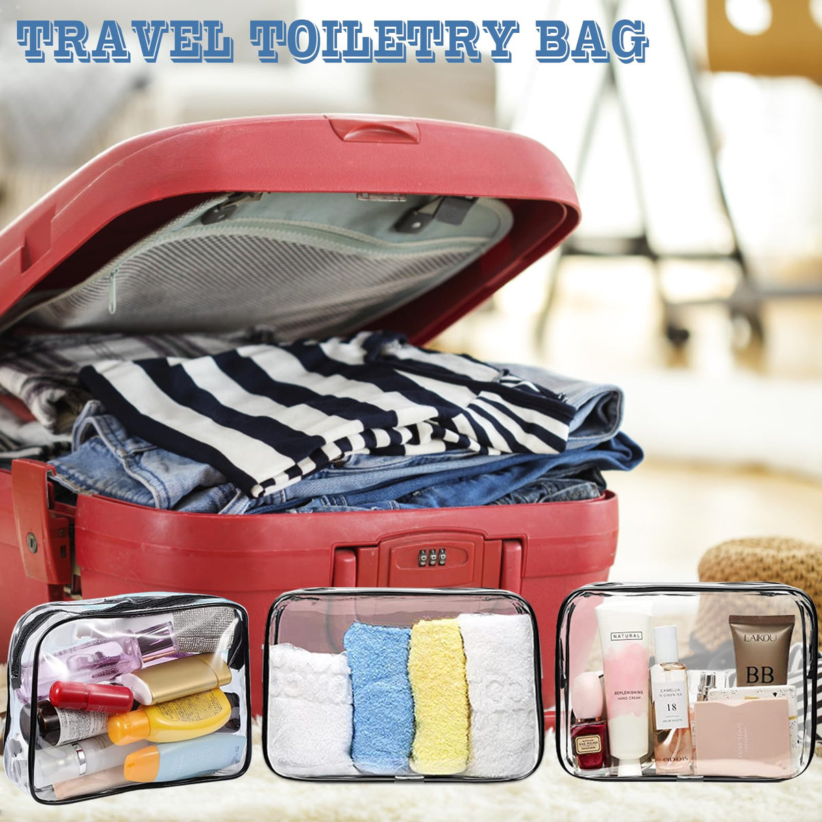 16 Pieces Clear Makeup Bags Bulk, TSA Approved Toiletry Bag for Travel, PVC Waterproof Travel Small Pouches Clear Pouch with Zipper for Men and Women Carry-on Travel Essentials Cosmetic Bags (Black) - thewildfolk 16 Pieces Clear Makeup Bags Bulk, TSA Approved Toiletry Bag for Travel, PVC Waterproof Travel Small Pouches Clear Pouch with Zipper for Men and Women Carry-on Travel Essentials Cosmetic Bags (Black)