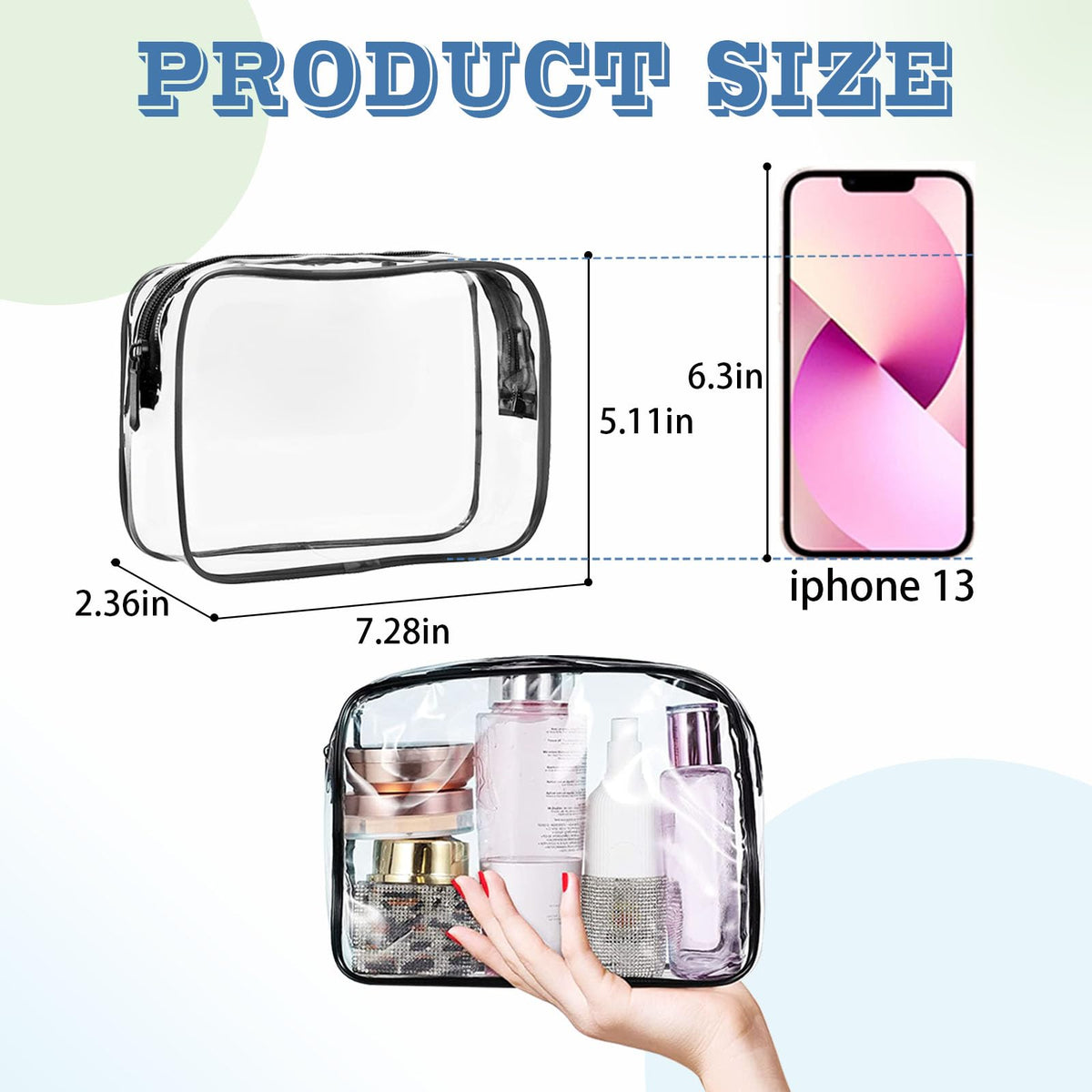 16 Pieces Clear Makeup Bags Bulk, TSA Approved Toiletry Bag for Travel, PVC Waterproof Travel Small Pouches Clear Pouch with Zipper for Men and Women Carry-on Travel Essentials Cosmetic Bags (Black) - thewildfolk 16 Pieces Clear Makeup Bags Bulk, TSA Approved Toiletry Bag for Travel, PVC Waterproof Travel Small Pouches Clear Pouch with Zipper for Men and Women Carry-on Travel Essentials Cosmetic Bags (Black)