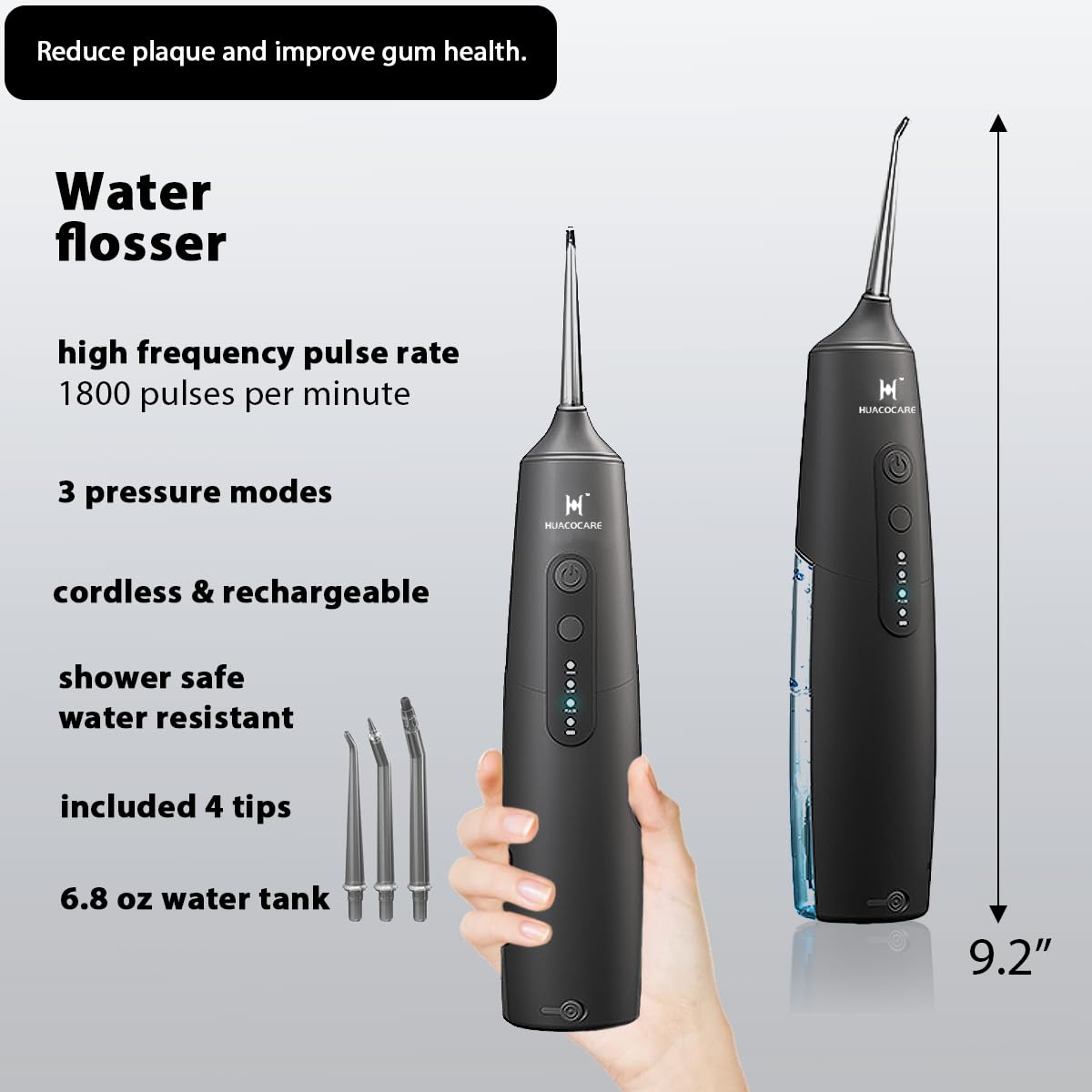 2-1 Oral Clean Kit- Water Dental flosser & Electric Toothbrush Combo- Brushing & Flossing- for Teeth Cleaning and Gum Health (Black) - thewildfolk 2-1 Oral Clean Kit- Water Dental flosser & Electric Toothbrush Combo- Brushing & Flossing- for Teeth Cleaning and Gum Health (Black)