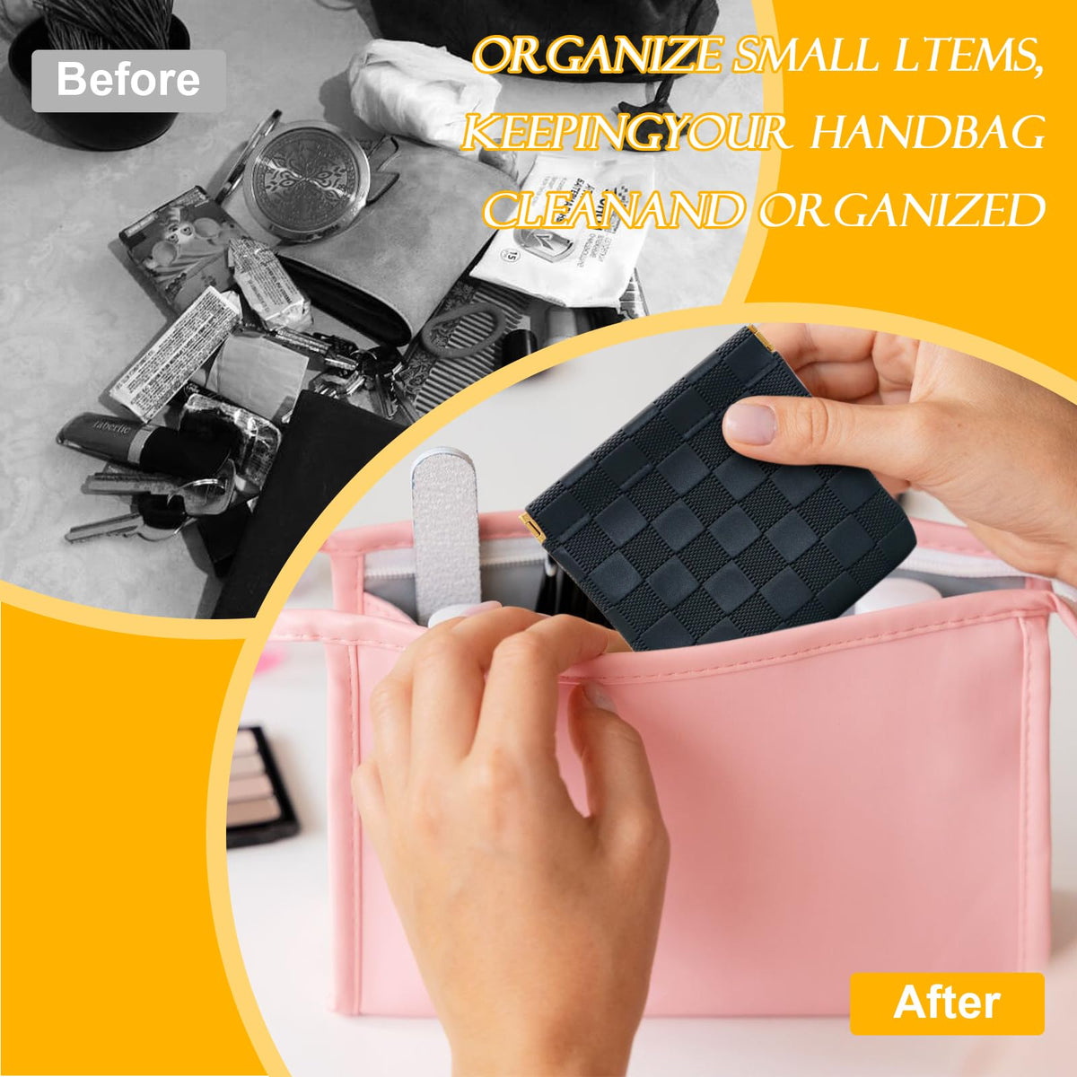 2 PCS Small Makeup Bag for Women, Small Pouches for Purse,Mini Checkered Cosmetic Bag Waterproof Pouch for Travel Storage bag, for Cosmetics Headphones Jewelry Cosmetic Lipstick Coins (Black, Beige) - thewildfolk 2 PCS Small Makeup Bag for Women, Small Pouches for Purse,Mini Checkered Cosmetic Bag Waterproof Pouch for Travel Storage bag, for Cosmetics Headphones Jewelry Cosmetic Lipstick Coins (Black, Beige)