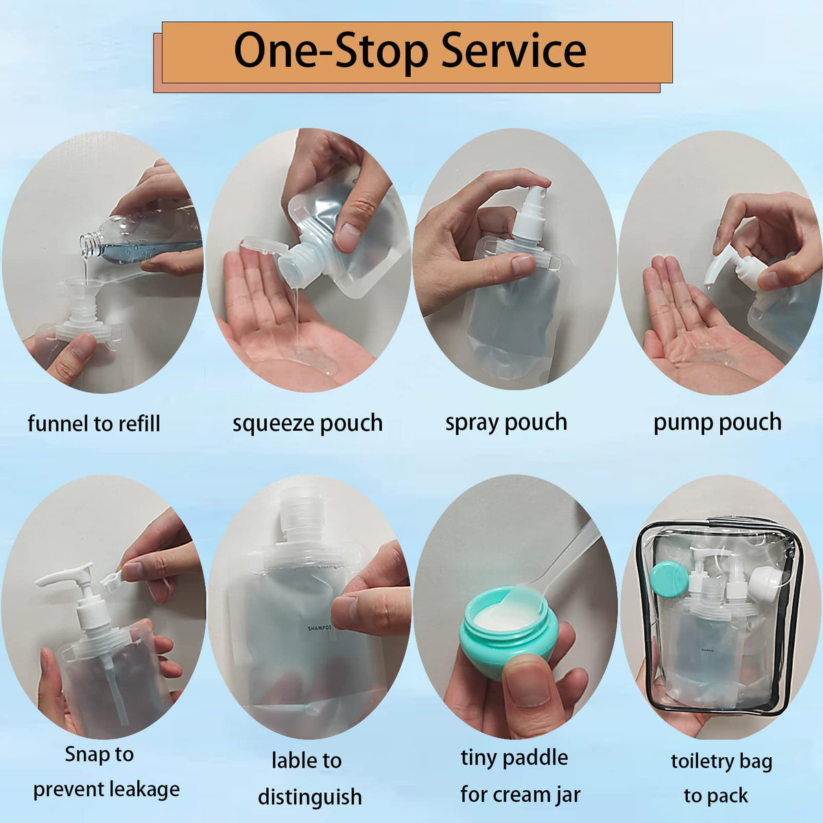 29 PCS Travel Size Refillable Empty Squeeze Pouch TSA Approved Travel Pouches for Toiletries Liquid Travel Containers Leak Proof Portable Travel Fluid Makeup Packing Bag for Cosmetics 30/50/100ml - thewildfolk 29 PCS Travel Size Refillable Empty Squeeze Pouch TSA Approved Travel Pouches for Toiletries Liquid Travel Containers Leak Proof Portable Travel Fluid Makeup Packing Bag for Cosmetics 30/50/100ml