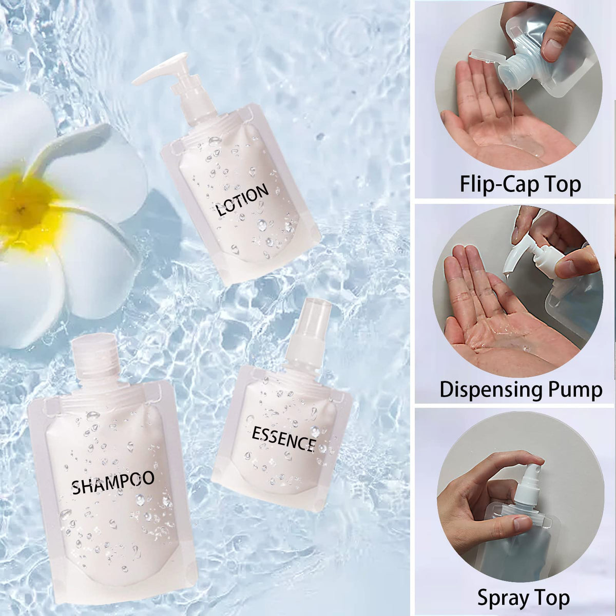 29 PCS Travel Size Refillable Empty Squeeze Pouch TSA Approved Travel Pouches for Toiletries Liquid Travel Containers Leak Proof Portable Travel Fluid Makeup Packing Bag for Cosmetics 30/50/100ml - thewildfolk 29 PCS Travel Size Refillable Empty Squeeze Pouch TSA Approved Travel Pouches for Toiletries Liquid Travel Containers Leak Proof Portable Travel Fluid Makeup Packing Bag for Cosmetics 30/50/100ml