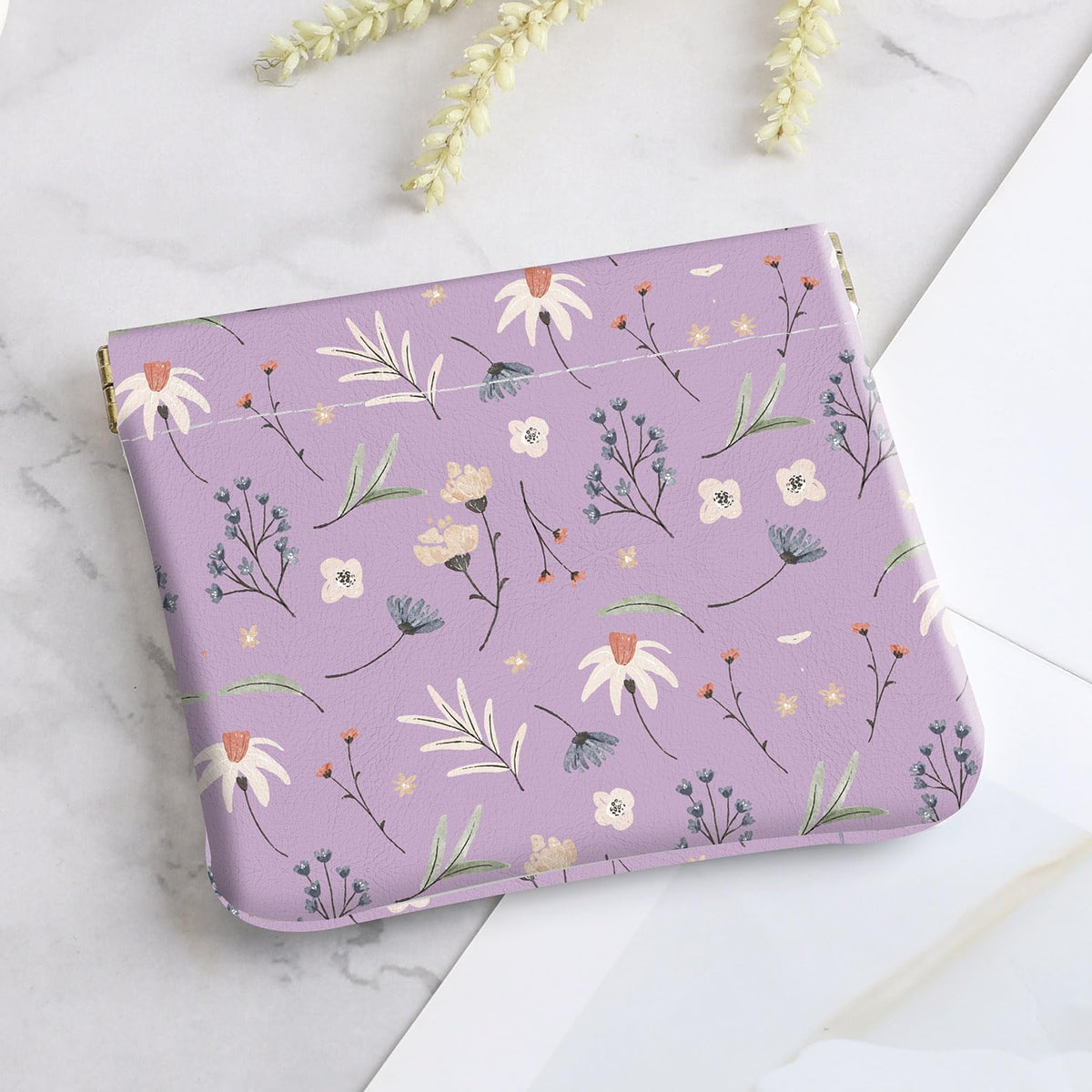 2Pcs PU Leather Small Squeeze Coin Purse Pouch Mini coin Bag Unique And Cute Wallet Cosmetic Bags Change Bag For Women Girls Men White And Purple Floral - thewildfolk 2Pcs PU Leather Small Squeeze Coin Purse Pouch Mini coin Bag Unique And Cute Wallet Cosmetic Bags Change Bag For Women Girls Men White And Purple Floral