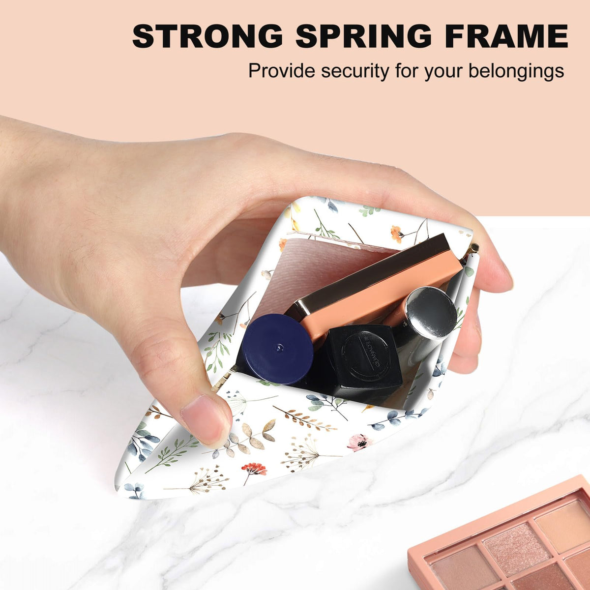 2Pcs PU Leather Small Squeeze Coin Purse Pouch Mini coin Bag Unique And Cute Wallet Cosmetic Bags Change Bag For Women Girls Men White And Purple Floral - thewildfolk 2Pcs PU Leather Small Squeeze Coin Purse Pouch Mini coin Bag Unique And Cute Wallet Cosmetic Bags Change Bag For Women Girls Men White And Purple Floral