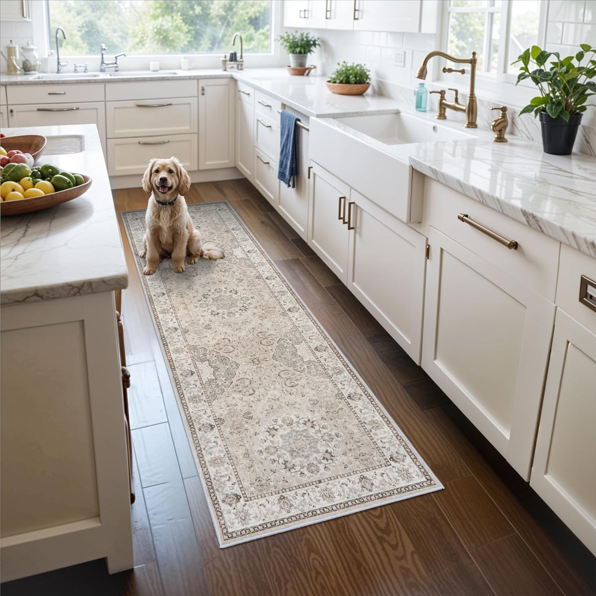 2x6 Hallway Washable Runner Rug : Vintage Soft Kitchen Laundry Runner with Non Slip Backing Farmhouse Entryway Living Room Floor Mat Stain Resistant Carpet for Bedroom Bathroom Distressed Beside Rug - thewildfolk 2x6 Hallway Washable Runner Rug : Vintage Soft Kitchen Laundry Runner with Non Slip Backing Farmhouse Entryway Living Room Floor Mat Stain Resistant Carpet for Bedroom Bathroom Distressed Beside Rug