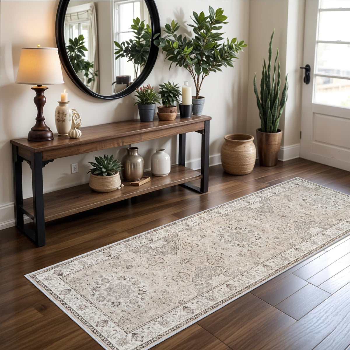 2x6 Hallway Washable Runner Rug : Vintage Soft Kitchen Laundry Runner with Non Slip Backing Farmhouse Entryway Living Room Floor Mat Stain Resistant Carpet for Bedroom Bathroom Distressed Beside Rug - thewildfolk 2x6 Hallway Washable Runner Rug : Vintage Soft Kitchen Laundry Runner with Non Slip Backing Farmhouse Entryway Living Room Floor Mat Stain Resistant Carpet for Bedroom Bathroom Distressed Beside Rug