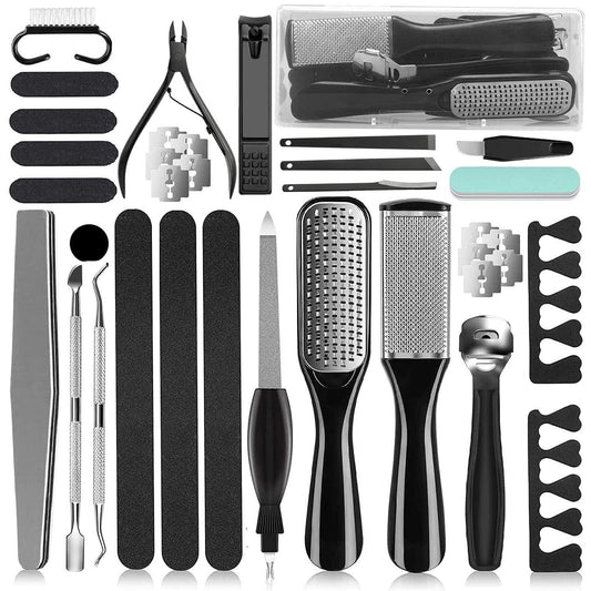 36 in 1 Professional Pedicure Kit, Foot File, Foot Rasp and Callus Remover - thewildfolk 36 in 1 Professional Pedicure Kit, Foot File, Foot Rasp and Callus Remover