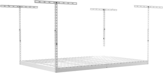 SafeRacks 4x6 Overhead Garage Storage Rack - Heavy Duty Steel Ceiling Mount Storage Shelves with 500 lb Capacity - Adjustable, Garage Overhead Storage, 12"-24" 2 Pack