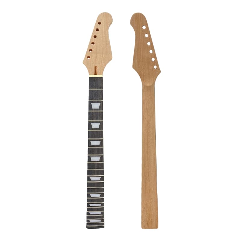Foyarina 22 Fret Electric Guitar Neck, 25.5" Maple Neck with Nice Inlay Rosewood Fretboard– Bolt-On Replacement Neck for Guitar Builds
