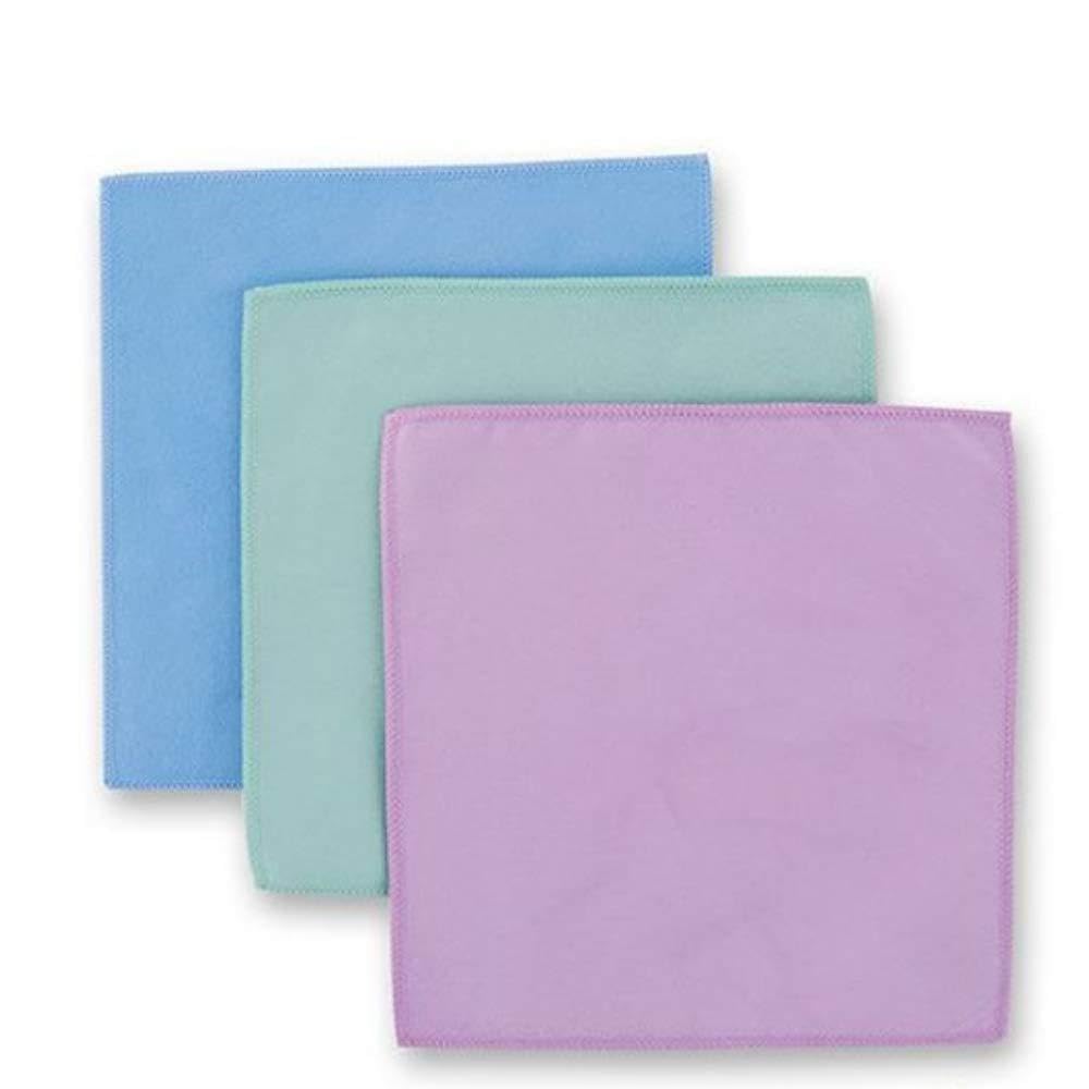 NΘrwex Suede Mke-up Remover Face Cloth Set, Blue, Purple and Green (Pack of 3)