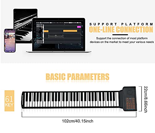 Vhffoso Portable 61 Key Rollup Piano