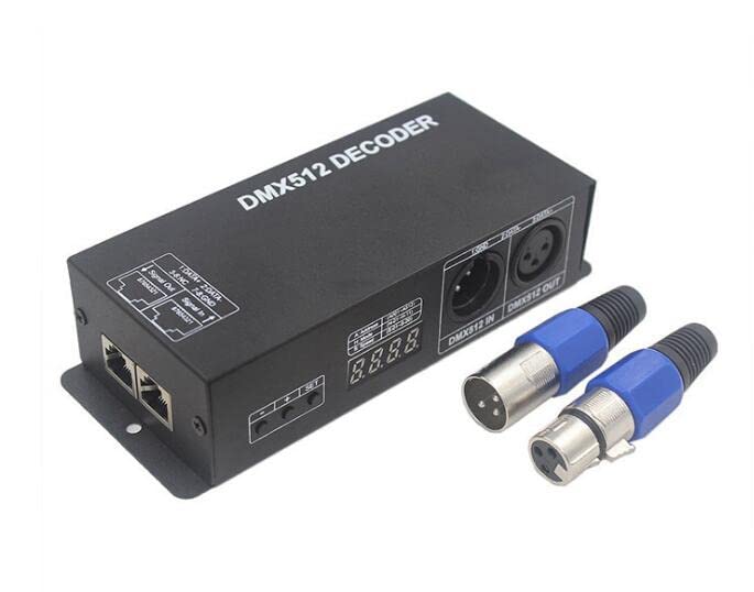 LED RGB/RGBW Digital Display Decoder Controller High Power 4 Channel 8A/CH, DMX512 Decoder for Strip Light DC12-24V