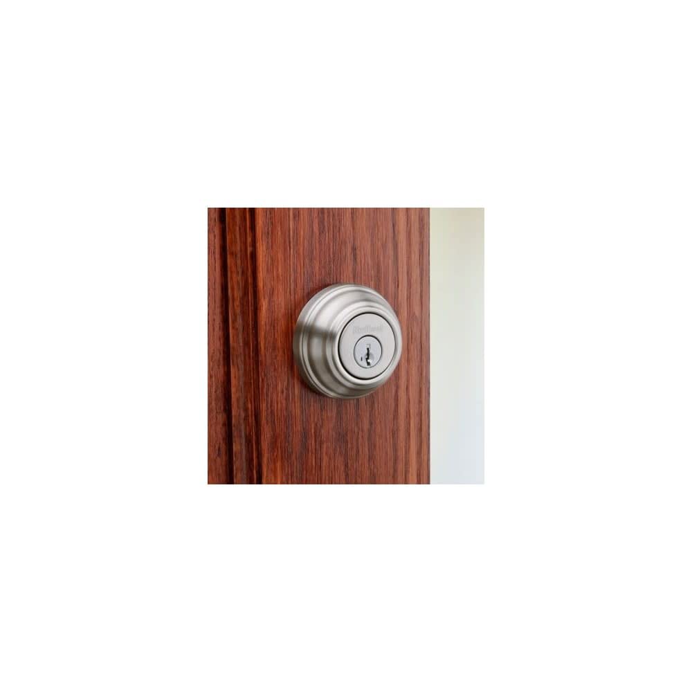 Kwikset 985 15 SMT CP K4 V1 Signature Satin Nickel Double Cylinder Deadbolt with SmartKey - Quantity 1