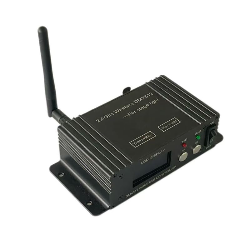 FENIXFIT DMX512 Controller 2.4G Wireless Transmitter Receiver LCD Display Power Adjustable Repeater Long Transmission Range Lighting Dimmer Controller for Disco DJ Party Stage Disco Lighting