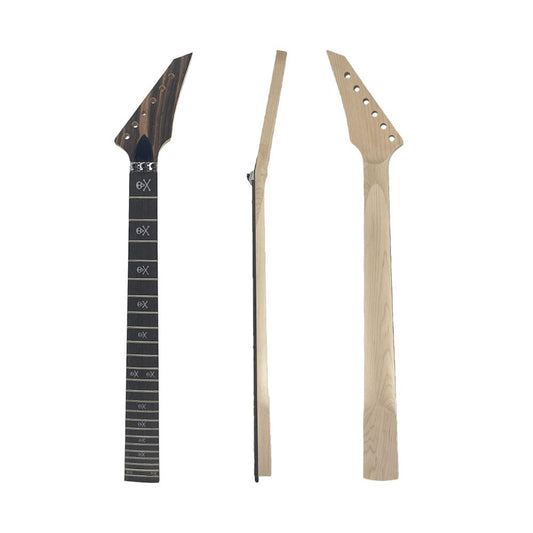Conboxus Electric Guitar Neck with Nut 24 Fret 648mm Maple Rosewood Floyd Rose Locking Nut Replacement Necks,Cool Inlay Bolt on heel Without Binding