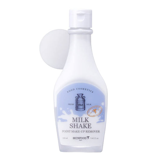 SKINFOOD Milk Point Make-up Remover 160ml (5.41 fl.oz.) - Two Layered Gentle Deep Makeup Cleanser (Emulsion + Water), Rich Moisturizing and Soft Smooth Feeling for Sensitive Eyes and Lips