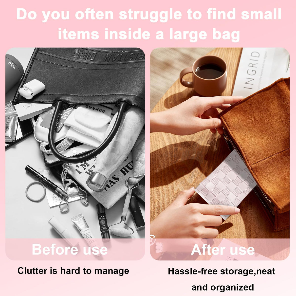 4PCS Small Makeup Bag for Purse, Mini Leather Pocket Cosmetic Bag for Women, Waterproof Portable Makeup Pouch No Zipper Coin Purse Lipstick Bag Accessories, Checkered Travel Storage Bag(White, Pink) - thewildfolk 4PCS Small Makeup Bag for Purse, Mini Leather Pocket Cosmetic Bag for Women, Waterproof Portable Makeup Pouch No Zipper Coin Purse Lipstick Bag Accessories, Checkered Travel Storage Bag(White, Pink)