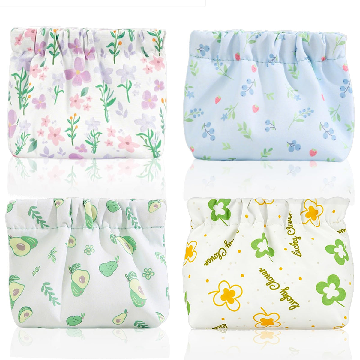 4Pcs Small Makeup Bag for Purse,Waterproof Portable Cosmetic Bags for Women,Cute Flowers Self-Closing Mini Makeup Pouch Travel Storage for Coin Purse Lipstick Organizer Jewelry Earphones(Floral) - thewildfolk 4Pcs Small Makeup Bag for Purse,Waterproof Portable Cosmetic Bags for Women,Cute Flowers Self-Closing Mini Makeup Pouch Travel Storage for Coin Purse Lipstick Organizer Jewelry Earphones(Floral)