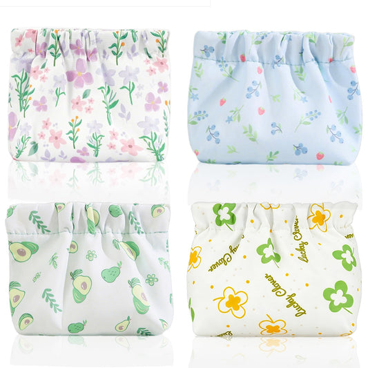 4Pcs Small Makeup Bag for Purse,Waterproof Portable Cosmetic Bags for Women,Cute Flowers Self-Closing Mini Makeup Pouch Travel Storage for Coin Purse Lipstick Organizer Jewelry Earphones(Floral) - thewildfolk 4Pcs Small Makeup Bag for Purse,Waterproof Portable Cosmetic Bags for Women,Cute Flowers Self-Closing Mini Makeup Pouch Travel Storage for Coin Purse Lipstick Organizer Jewelry Earphones(Floral)