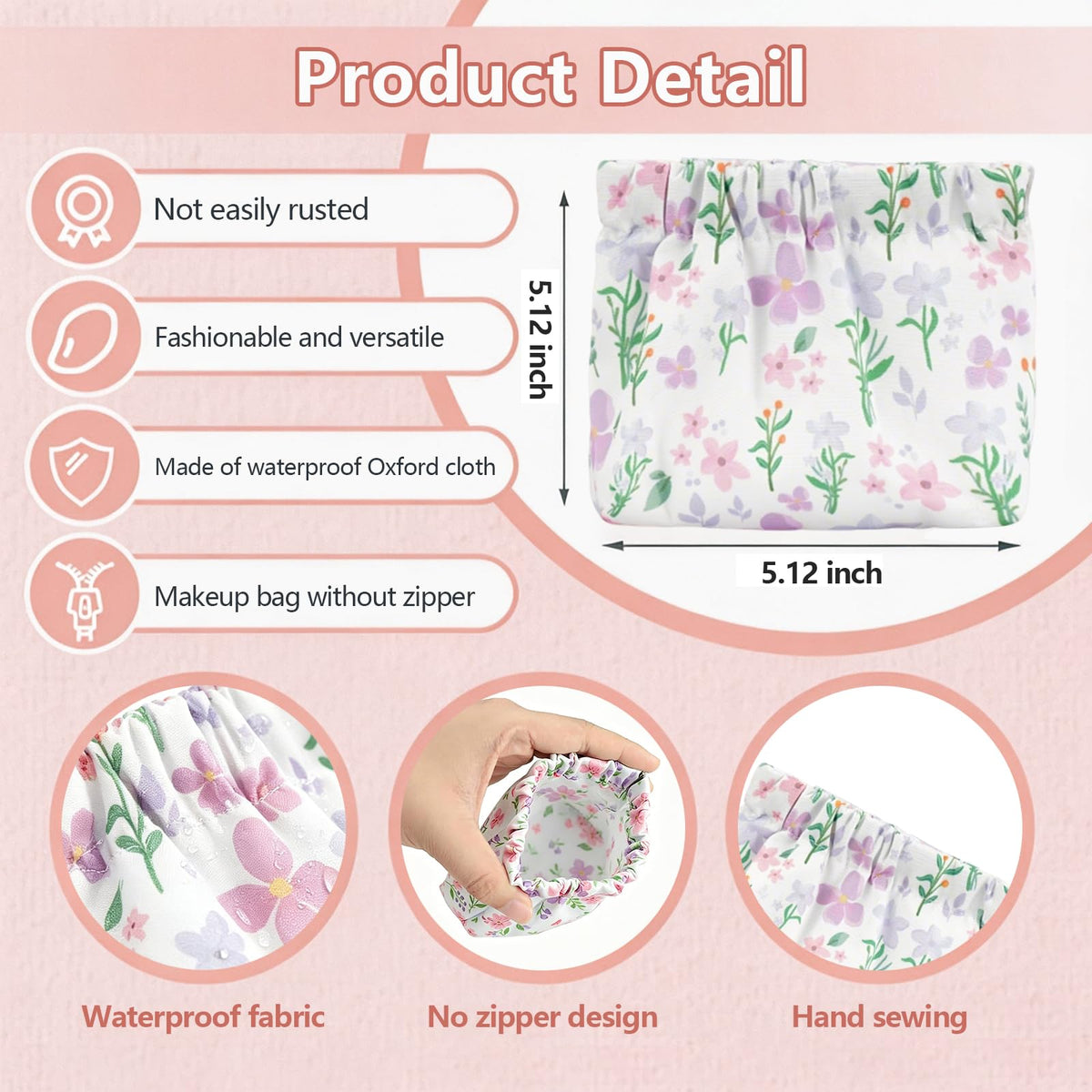 4Pcs Small Makeup Bag for Purse,Waterproof Portable Cosmetic Bags for Women,Cute Flowers Self-Closing Mini Makeup Pouch Travel Storage for Coin Purse Lipstick Organizer Jewelry Earphones(Floral) - thewildfolk 4Pcs Small Makeup Bag for Purse,Waterproof Portable Cosmetic Bags for Women,Cute Flowers Self-Closing Mini Makeup Pouch Travel Storage for Coin Purse Lipstick Organizer Jewelry Earphones(Floral)
