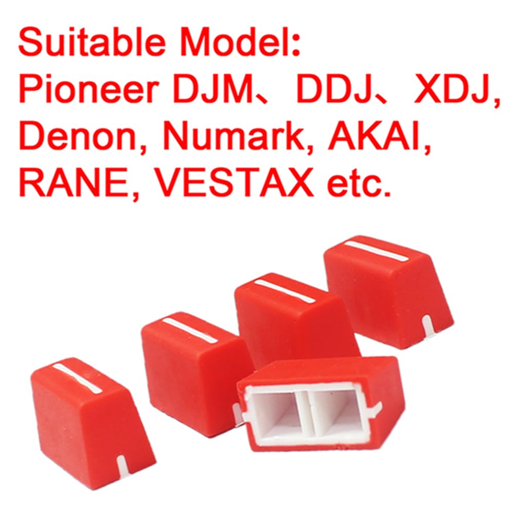 WXYINSPAS 5pcs Universal Fader Knobs Replacement Fader Cap Slider for DJ Controller Mixer Console Pioneer Pioneer DJM、DDJ、XDJ, Denon Numark AKAI RANE VESTAX (Universal Red Hats)