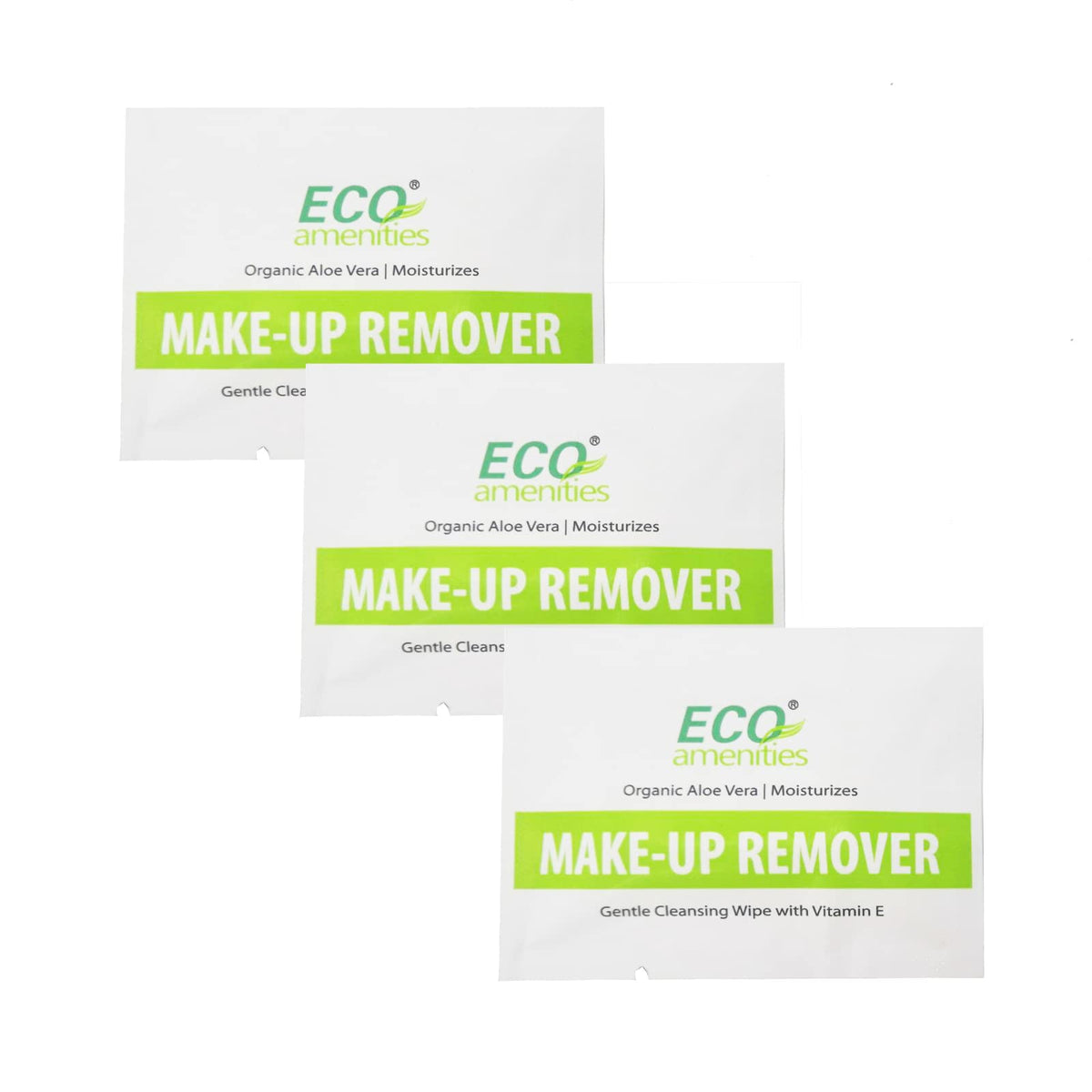 ECO Amenities Aloe Vera & Vitamin E Facial Washing Packets - 180 Count Bulk Makeup Remover Wipes - Hotel-Quality & Travel-Friendly Face Wipes Individually Wrapped