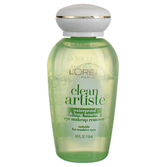L'Oreal Paris Clean Artiste Waterproof & Long Wearing Eye Makeup Remover 4 oz (Pack of 3)