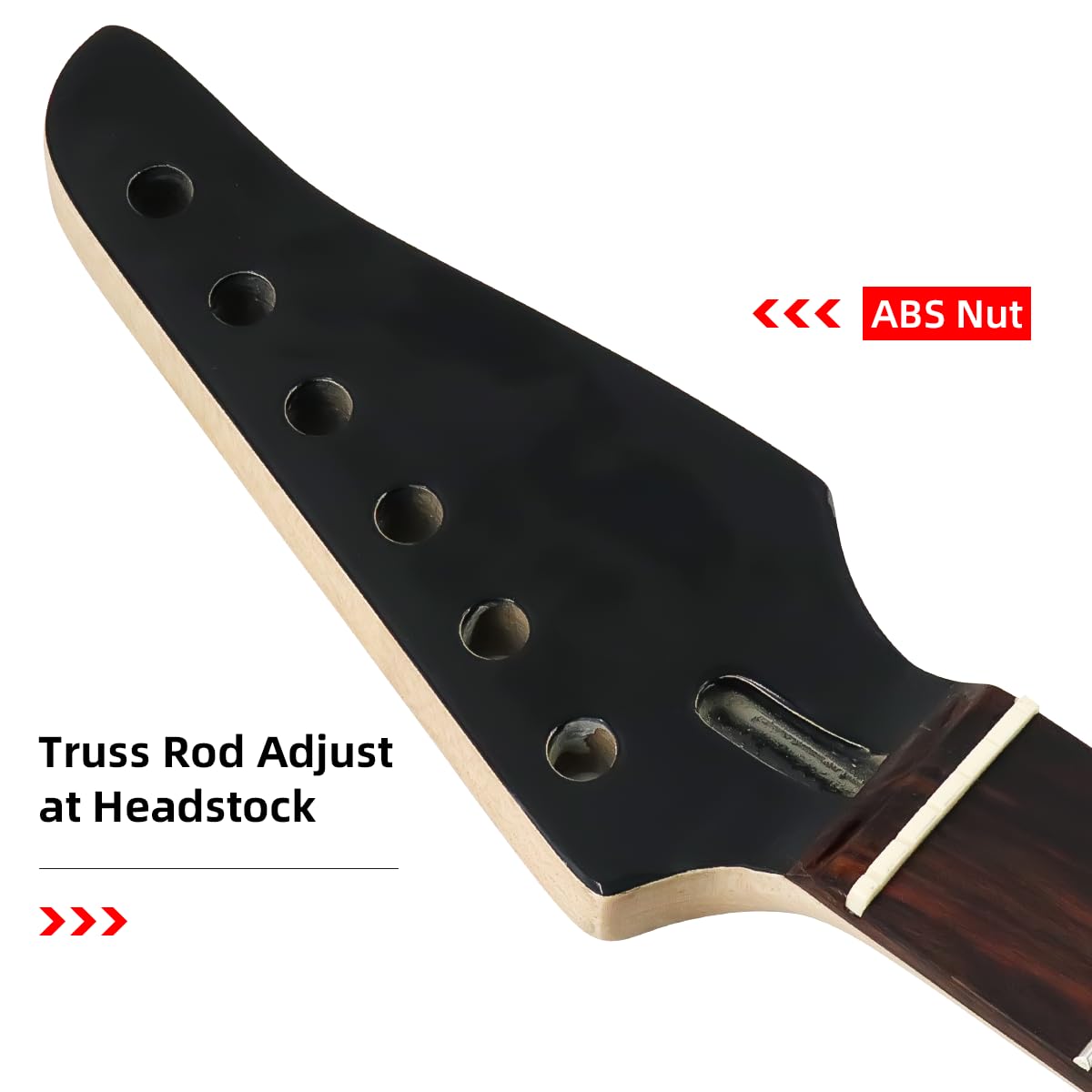 Domofa Electric Guitar Neck for ST Style Guitar 22 Fret 25.5 Inch Maple Rosewood Fingerboard Replacement Parts Bolt on