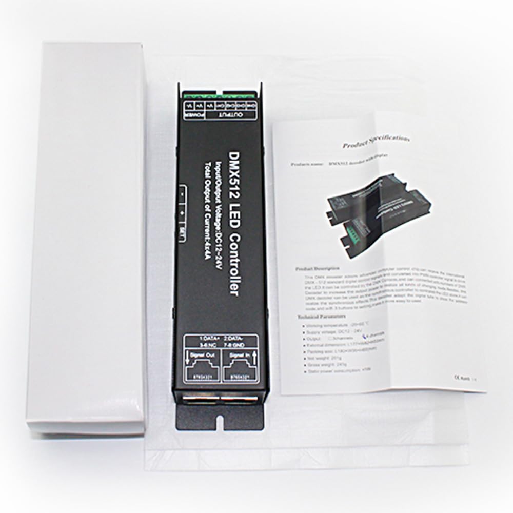 4CH DMX Decoder DMX512 Controller DC12-24V 4A/CH