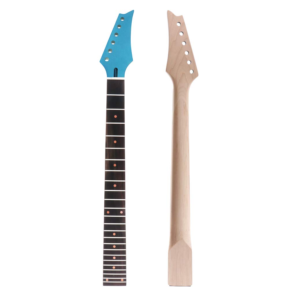 Alnicov Electric Guitar Neck Maple Head Rosewood Fretboard 24 Fret for Parts Replacement Blue