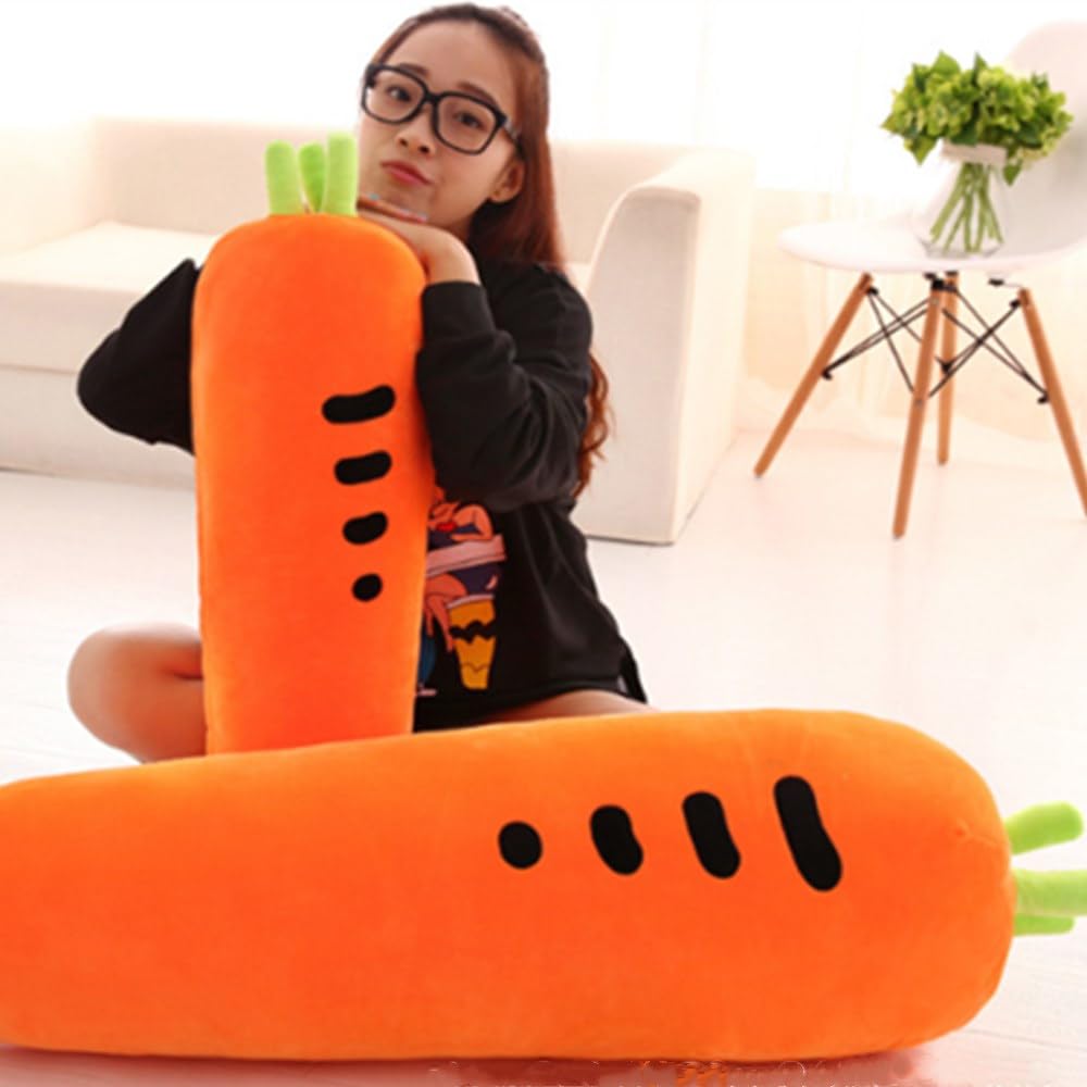 OUKEYI Carrot Hugging Pillow, Cute Carrot Plush Toy, Soft Carrot Doll for Kids, Unisex, Orange, 23.6 Inch
