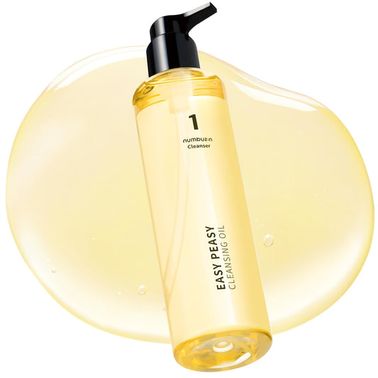 numbuzin No.1 Easy Peasy Cleansing Oil, Lightweight Makeup Remover & Facial Cleanser, Waterproof Makeup & Blackhead Care, Corn & Macadamia Seed Oil, Fragrance-Free, 6.76 fl oz