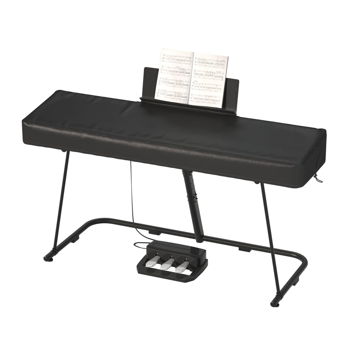 61/88 Keys Piano Cover,Waterproof,Dustproof,UV-proof Digital Piano Cover for 61/88Keys , 420D silver coated Oxford cloth, with Music Stand Zipper, Adjustable Drawstring (BLACK-88KEYS)