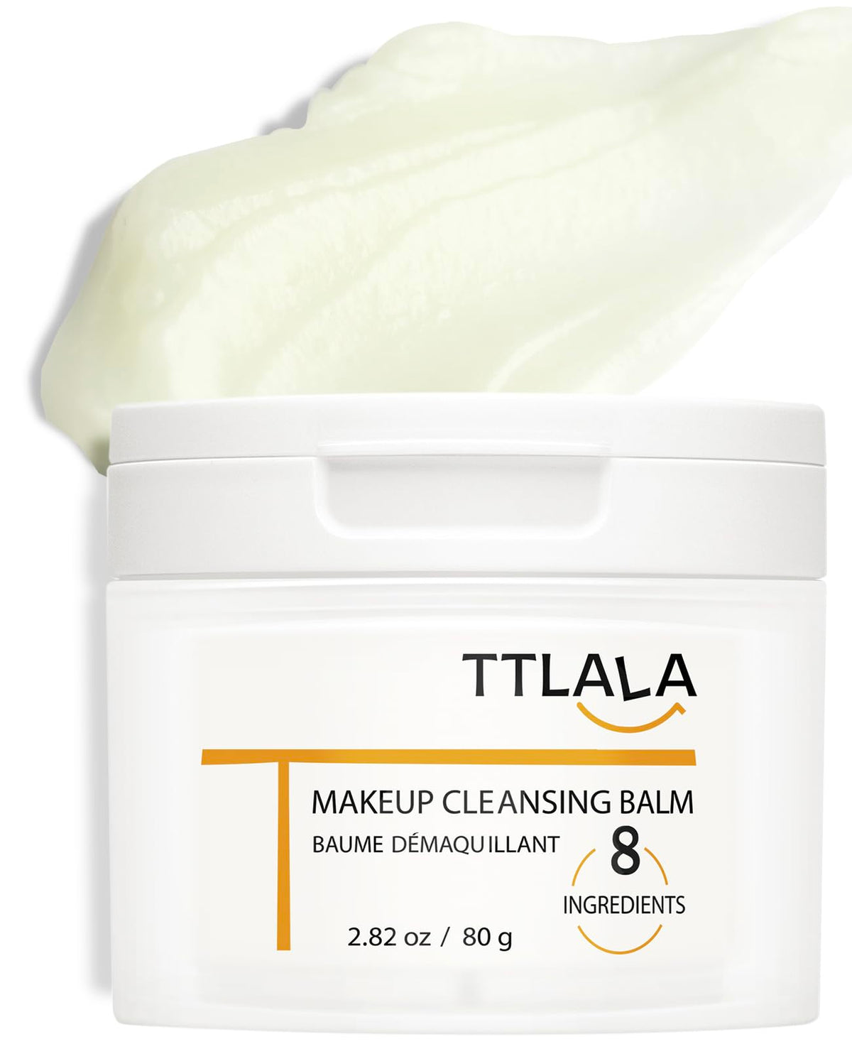 TTLALA Cleansing Balm, Only 8 Ingredients Makeup Remover Balm, Waterproof Eye Make Up Remover with Vitamin E, Gentle and Nourishing, Skin-friendly and Suitable for All Skin Types 2.82 oz