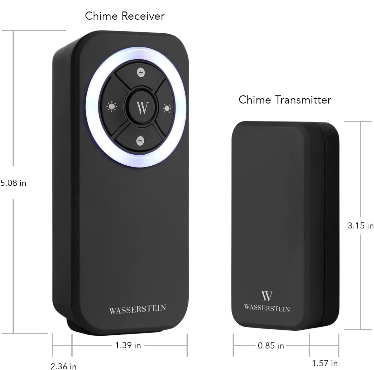 Wasserstein Doorbell Chime - Compatible with Blink Video Doorbell (1-Pack, Black)