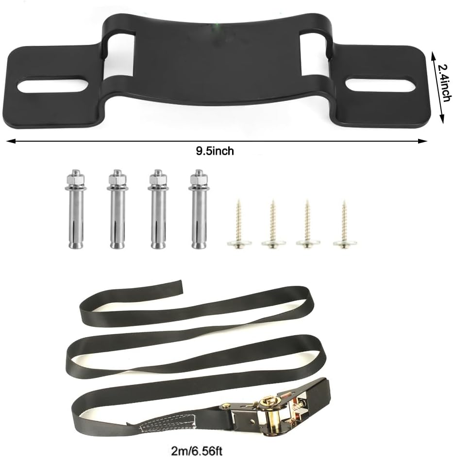 Propane Tank Holder ，Cylinder Wall Mounted Brackets, Ratchet Straps（6.6ft ）, Steel Gas Cylinder Holder, Heavy Duty Gas Cylinder Holder Wall-Mounted Bracket。 (black 2)