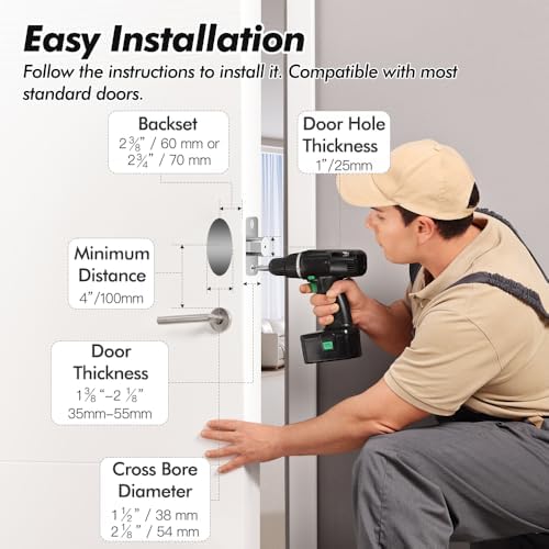 Zylenor Keyless Entry Door Lock, Smart Lock for Front Door with Digital Keypad, Built-in WiFi Deadbolt, App Remote Control with Easy Installation, Upgraded Battery Life