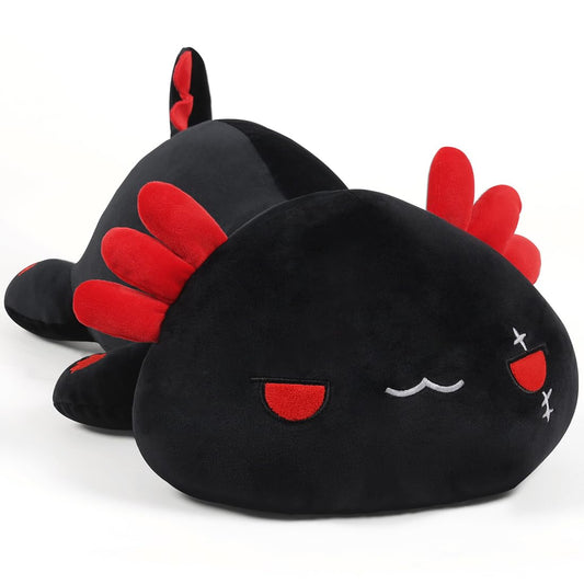 Axolotl Plush Pillow Cute Soft Stuffed Animal Plushie Toy, Black 12"