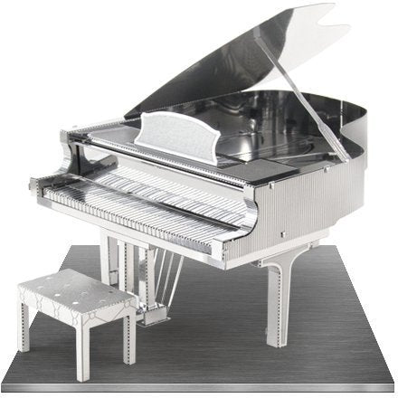 Fascinations Metal Earth Instrument 3D Metal Model Kit Set - Grand Piano, Bass Fiddle, Drum Set, Electric Bass Guitar, Electric Lead Guitar