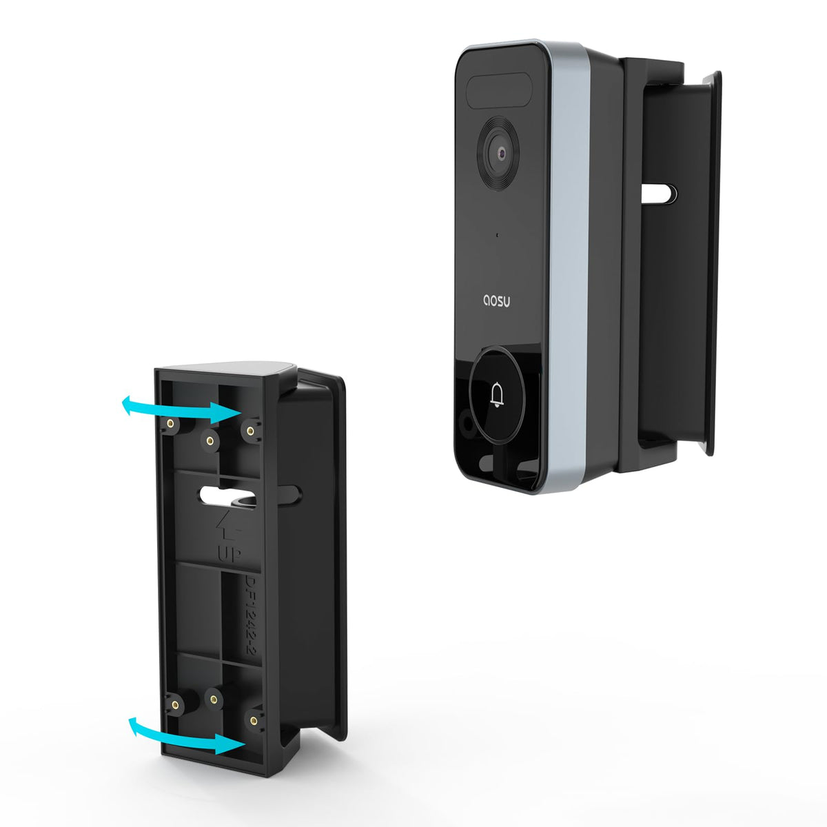 VOMENC Adjustable 0 to 90 Degree Left and Right Angle Mount Compatible with AOSU Video Doorbell Ultra (V8S1AX11)/Pro (V8P1AX11)/SE (V8E2CA11) Camera (Black)