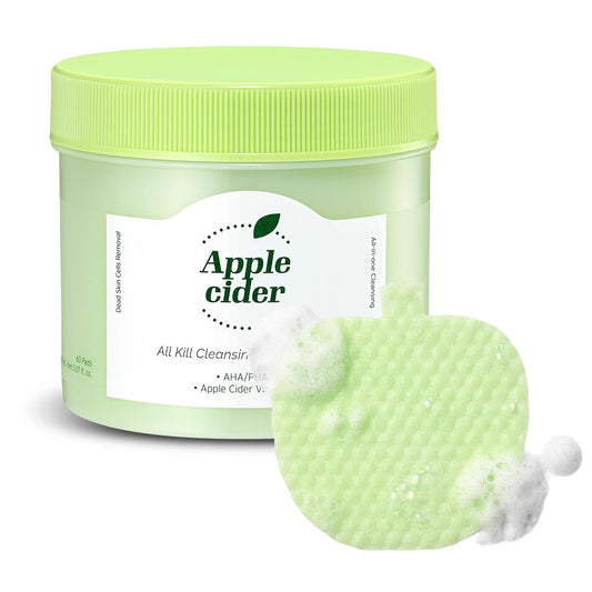 Ariul Apple Cider All Kill Cleansing Bubble Pad – Exfoliating Wipe-Off Face Cleanser, Pore & Dead Skin Care, Korean Skincare (60 Pads)