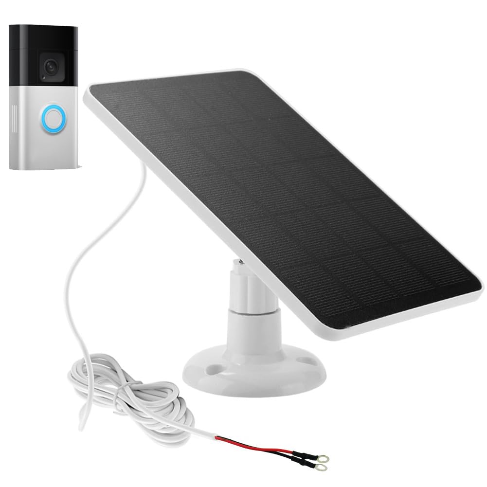 OUGETHER Solar Panel for Ring Doorbell, 5W Solar Panel Camera Charger Cable