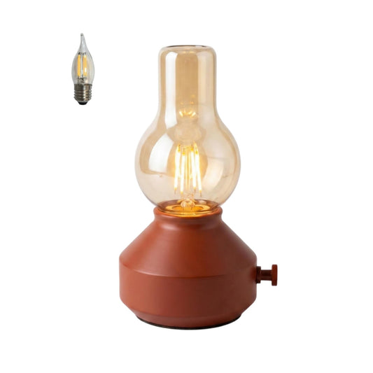 Vintage Rechargeable Cordless Small Table Lamp, Rotary Dimmable Control