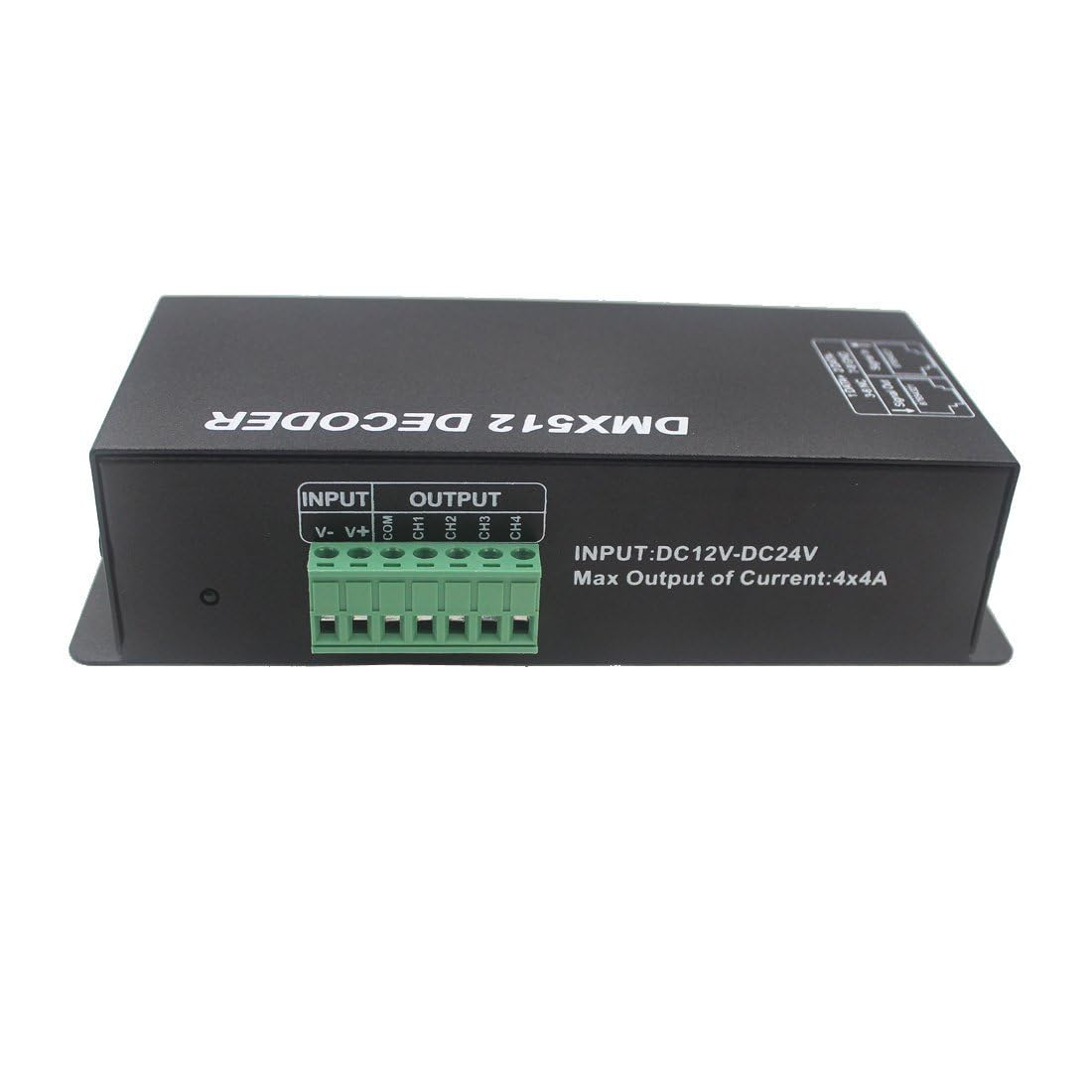LED RGB/RGBW Digital Display Decoder Controller High Power 4 Channel 8A/CH, DMX512 Decoder for Strip Light DC12-24V
