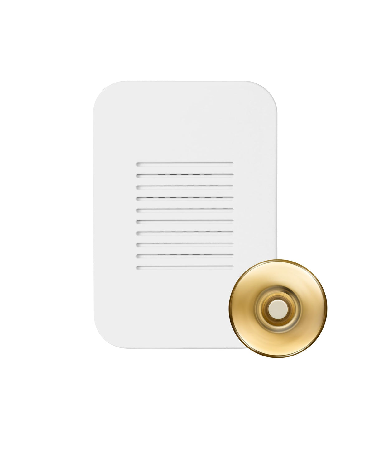 PrimeChime Plus 2 Mini- Video Compatible Doorbell Chime Kit with Polished Brass Stucco Button (PRMC1120SBPB)