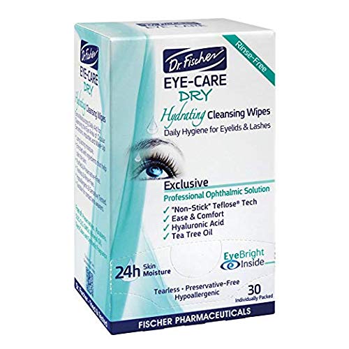 Dr. Fischer Tea Tree Eyelid Wipes - Gentle Eye Wipes for Everyday Eye Cleansing and Hypoallergenic Makeup Remover
