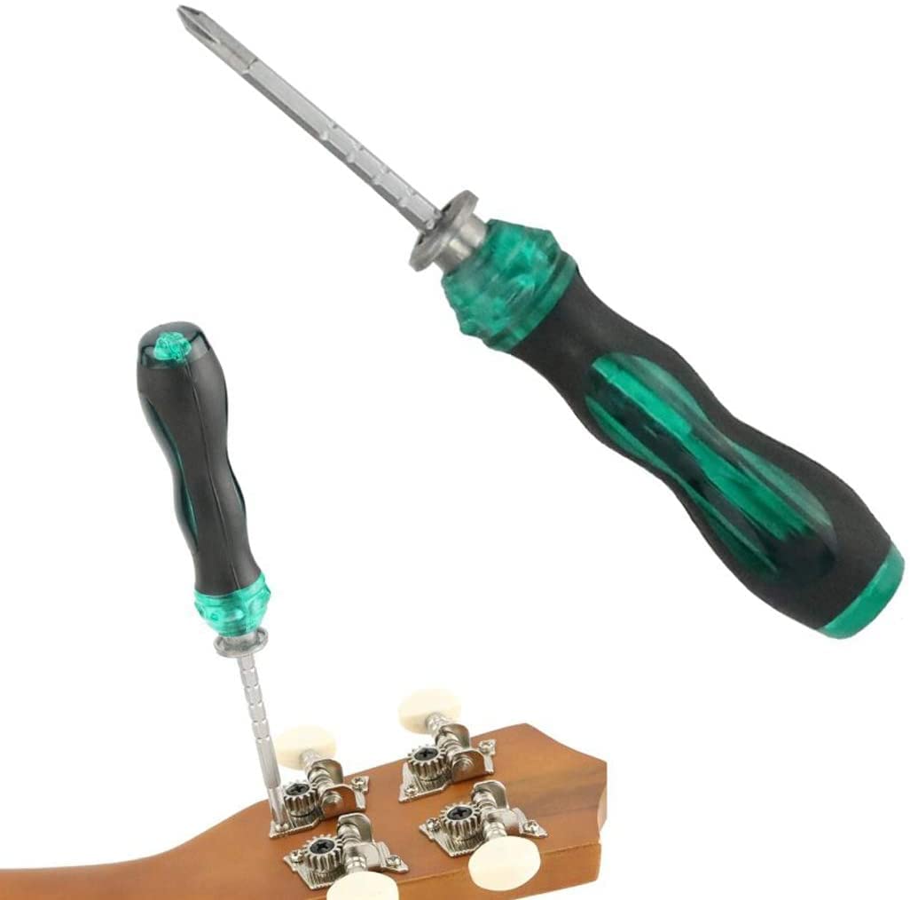 TUOREN 61Pieces Complete Guitar Repairing Tool Kit with Ruler Gauge Measuring Tool Hex Wrench Files Fingerboard Guard Grinding Stone Guitar Gift for Acoustic Electric Guitar & Bass Banjo
